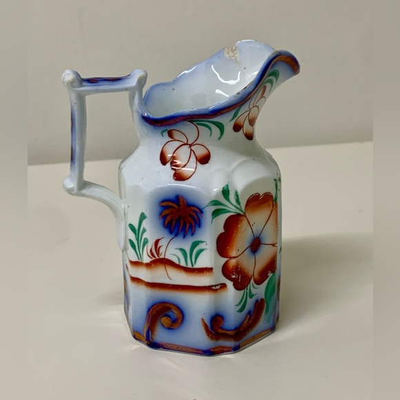 19th Century Antique Gaudy Welsh PAGODA Hexagonal Lustreware Pitcher Jug - Picture 16 of 16